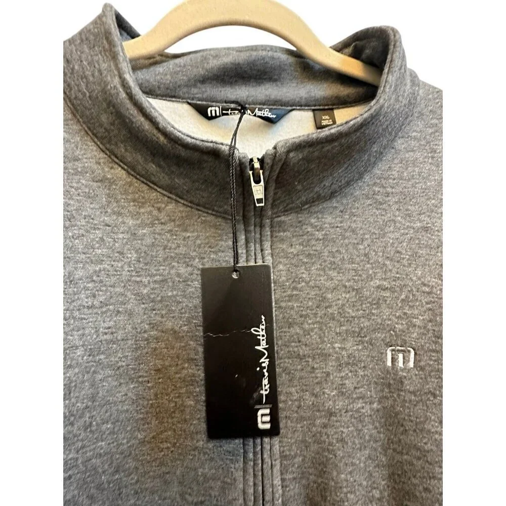 Travis Mathew 1/4 Zip Glacial Pullover Dark‎ Heather Gray NEW Mens XXL Golf